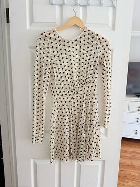 Free people Cream Long-Sleeve Mini Dress